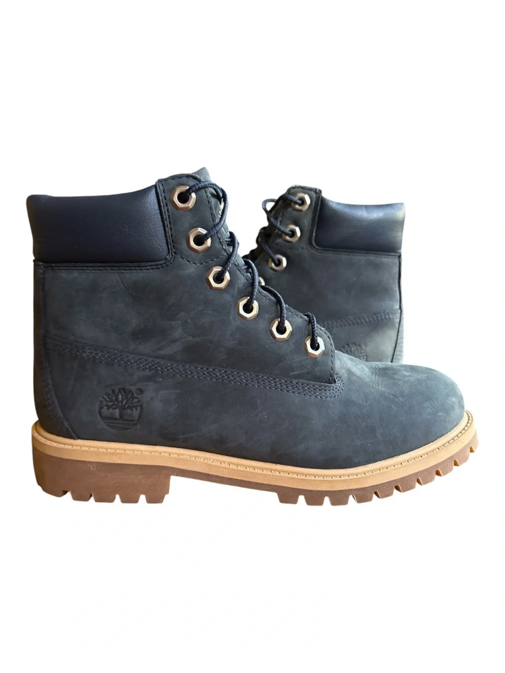 TIMBERLAND JUNIOR 6-INCH PREMIUM WATERPROOF BOOT NAVY BLUE NWOT SZ 4.5